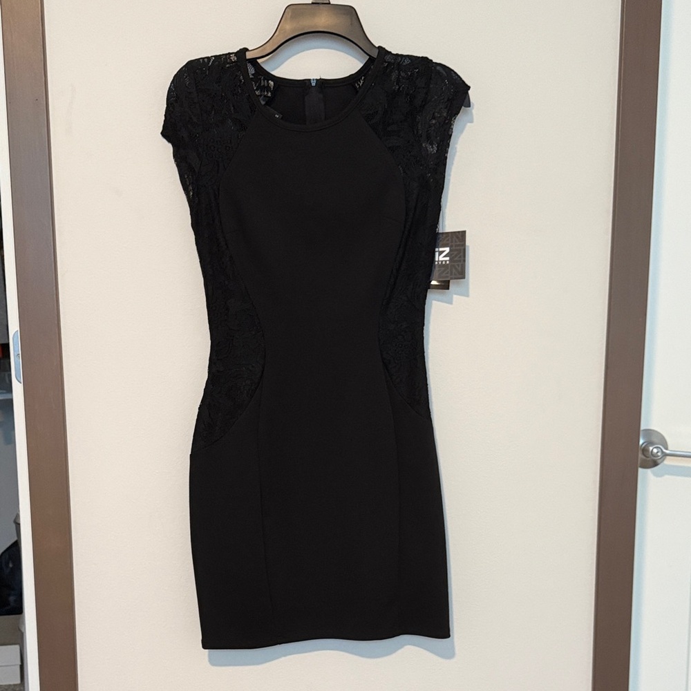Iz Byer Women’s Black Lace Mini Dress